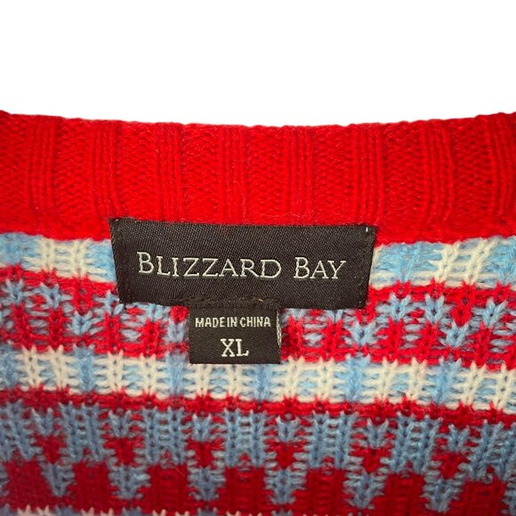 Blizzard Bay Ugly Christmas Sweater Men's XL Embroidered Gym Workout Fitness - Picture 3 of 5